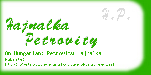 hajnalka petrovity business card